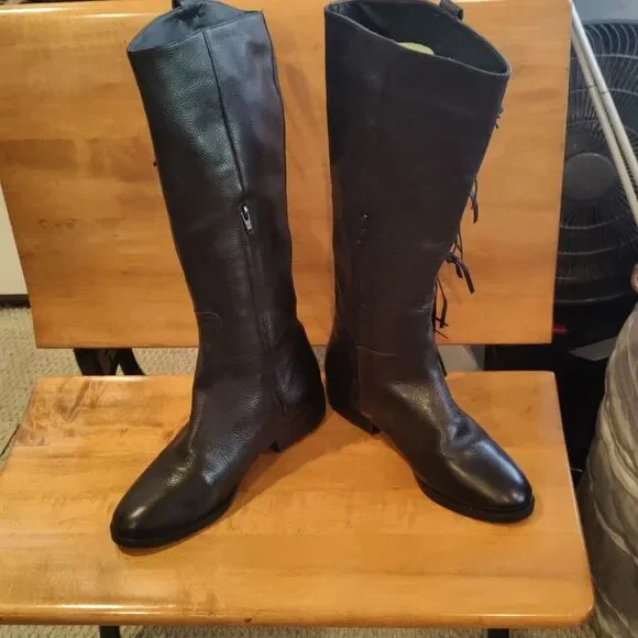 Matisse Ramsey size 9 black fringed riding boots - Picture 3 of 12